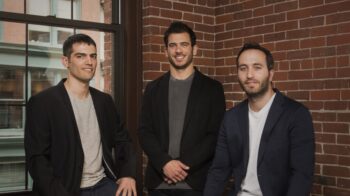 The founders of weather intelligence startup ClimaCell. From left to right: Itai Zlotnik, CCO, Rei Goffer, CSO, and Shimon Elkabetz, CEO. Courtesy
