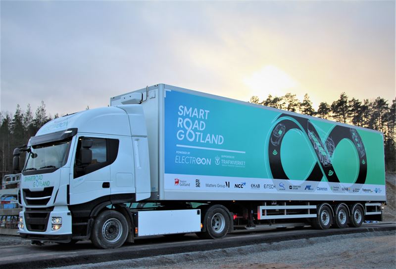 ElectReon's tech charged a truck in a pilot test in Sweden. Courtesy