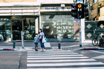 People with masks Tel Aviv