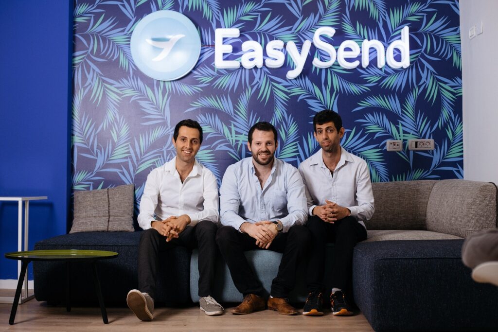 EasySend co-founders from right to left: Omer Shirazi, Tal Daskal, Eran Shirazi. Courtesy