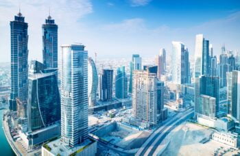Panoramic view of Dubai in the United Arab Emirates. Deposit Photos