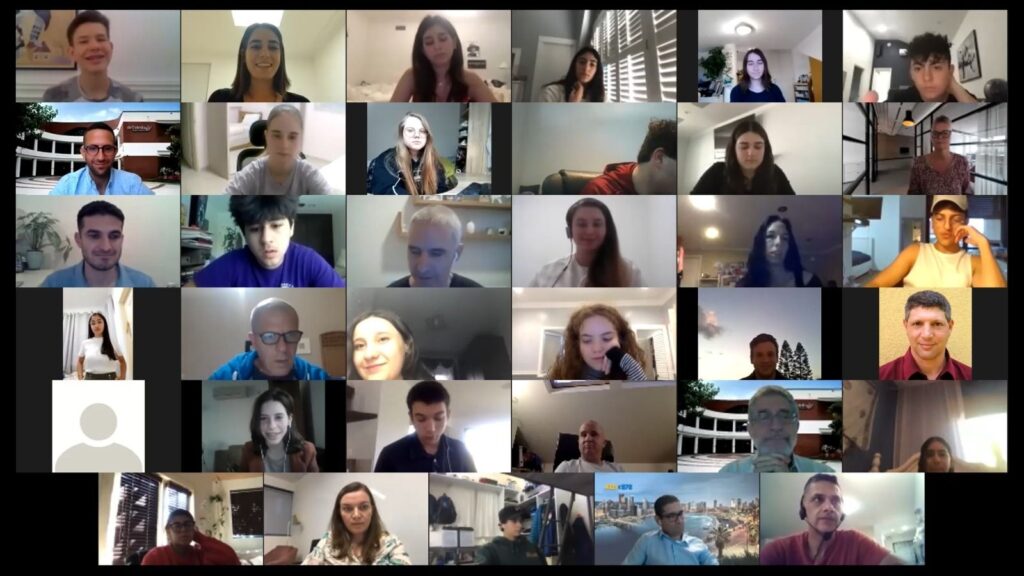 High school kids have been on Zoom most of the year. In this picture, Israeli and US teens take part in a unique program run by Israeli NGO Unistream for young entrepreneurs. Courtesy