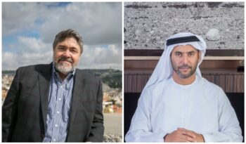 OurCrowd founder and CEO Jon Medved, left; Phoenix Chairman Abdullah S Al Naboodah, right. Composite image. Photos: Courtesy