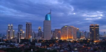 Jakarta skyline. Photo by yohanes budiyanto CC BY 2.0, Wikimedia