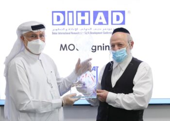 Dr. Abdul Salam Al Madani, Executive Chairman of DIHAD Conference and Exhibition and the International Advisory Council- DISAB and Yehuda Meshi-Zahav, ZAKA Chairman. Courtesy