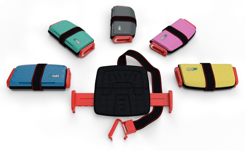 The mifold car seat is compact and portable. Courtesy