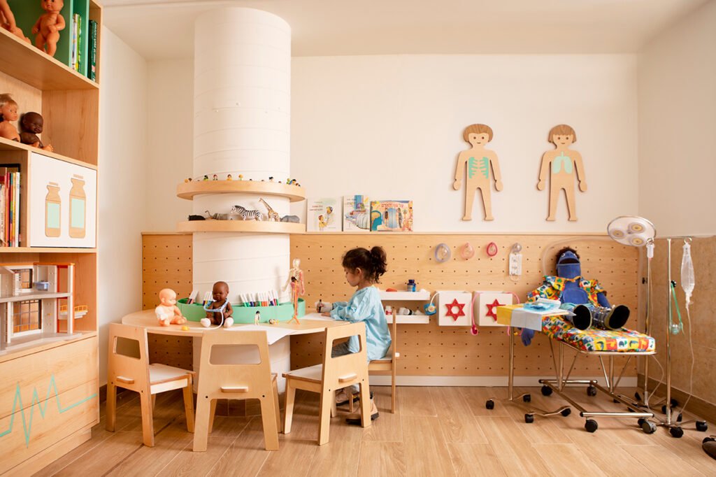 Sarit Shani Hay's pre-surgery space for kids at Tel Hashomer Hospital in Tel Aviv. Photo: Roni Cnaani
