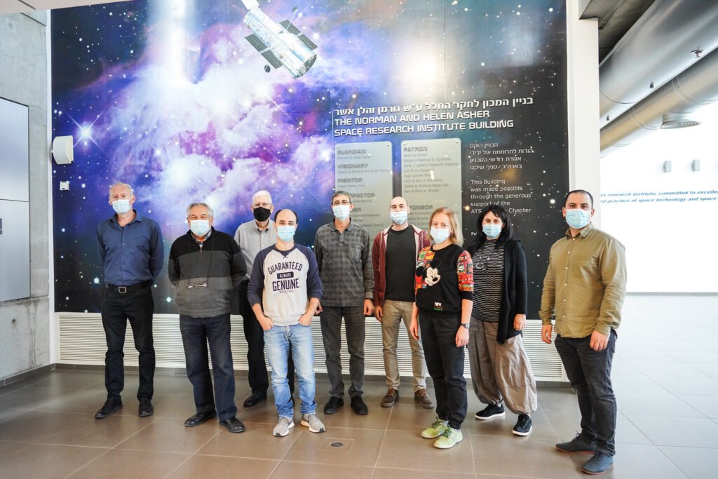 The Adelis-SAMSON project’s team with Prof. Pini Gurfil of the Faculty of Aerospace Engineering (first from left). Photo: Nitzan Zohar, Technion, Spokesperson’s Office