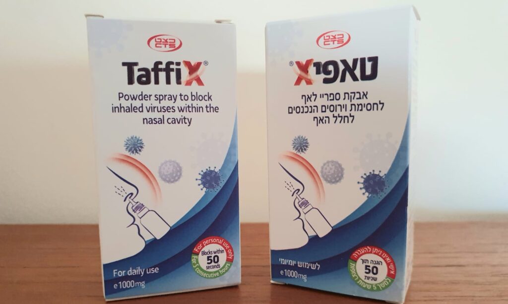 The Taffix nasal spray by Nasus Pharma. Photo by NoCamels staff