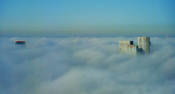 Tel Aviv in the clouds. Image by missyadler from Pixabay