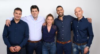 From right to left: Or Sela, co-founder and VP R&D, Uriel Katz, co-founder and CTO, Liora Katz Hirshler, COO, Tal Kreisler, co-founder and CEO, and Dvir Reznik, VP Marketing. Photo: David Garb, NoTraffic
