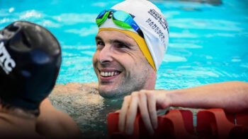 Paralympian Matt Levy in the pool. Courtesy