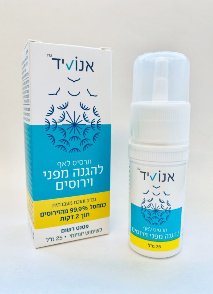 Enovid is SaNOtize’s Nitric Oxide Nasal Spray (NONS) that protects from viruses and was shown to reduce SARS-CoV-2 viral load in a Phase II trial. Photo via Dr. Gilly Regev on LinkedIn.